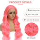 Pink Lace Front Wigs Human Hair Pre Plucked 200% Density Body Wave Pink Wig Human Hair 13x4 HD Lace Frontal Wigs Colored Human Hair Wig Glueless Wigs Human Hair 32 Inch