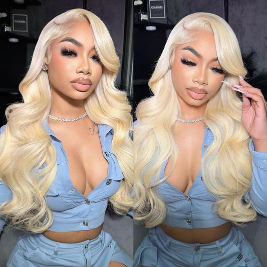 613 Lace Front Wig Human Hair 13x4 Full Lace Front Wig 613 HD Lace Frontal Wig Pre Plucked With Baby Hair Blonde Wig Human Hair for Women 200% Density 24inch