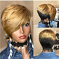 HOTKIS Short Human Hair Wigs for Black Women Short Blonde Bob Pixie Cut Wig Human Hair Short Wigs Human Hair Natural Straight Pixie Wig with Bangs Ombre Blond 1b/27# 8inch