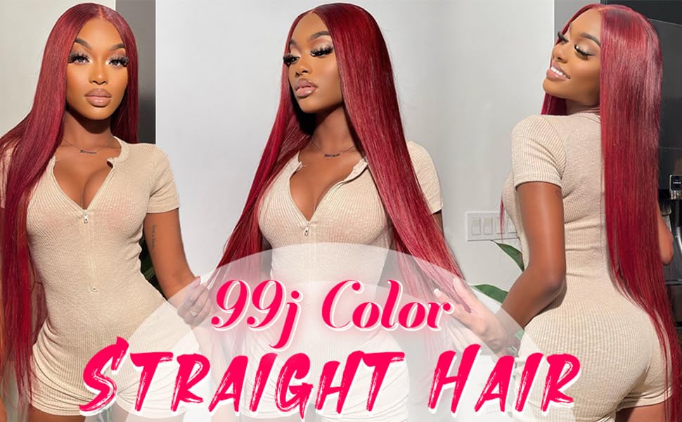 32 Inch Burgundy Wig Human Hair 99j Burgundy Lace Front Wigs Human Hair Red Human Hair Lace Front Wigs 200 Density 13x6 Hd Frontal Glueless Colored Wigs Human Hair Straight Wigs Human Hair Pre Plucked