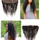 13x4 HD Lace Frontal Closure Deep Wave 8 Inch Ear To Ear Frontal Free Part Closure with Baby Hair Brazilian Virgin Curly Human Hair for Women Pre Plucked Frontals Closure Natural Black