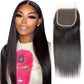 QTHAIR 14A Virgin Straight Hair Transparent Hd Lace Closure (20inch) 4x4 Free Part 130% Density Top Swiss Lace Natural Black Color Straight Human Hair Closure with Baby Hair