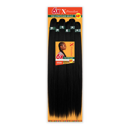 Sensationnel Braids African Collection 6X X-Pression Pre-Stretched Braid 58" (1-PACK, 2)