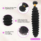 Deep Wave Human Hair Bundles 14 16 18 Inch Curly Bundles Human Hair 100% Unprocessed Brazilian Virgin Hair Bundles for Women Wet and Wavy Quick Weave Hair Bundle Hair Extensions Natural Black
