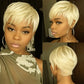 PangDongLai Short Layered Pixie Cut Wigs for Black Women Pixie Cut Human Hair Wigs for Women10A Daily Use Hair Chic Elegent Brazilian Virgin Straight Human Hair (613)