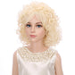 PATTNIUM Curly Blonde Wig for Kids Girls Light Blonde Wig with Bangs