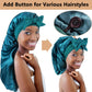 2pcs Long Satin Bonnets with Tie Band, Large Braid Bonnet Silky Hair Cap for Locs Women Sleeping, D