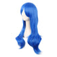 MapofBeauty 28 Inch Long Curly Hair Costume Cosplay Wig, Bright Blue