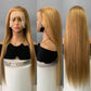 VIPPRETTY 13X6 Lace Front Wigs Synthetic Hair 180% Density Milk Tea Blonde Color Straigh HD Transparent Lace Frontal Wig Pre Plucked With Baby hair Wig Bleached Knots 28Inch