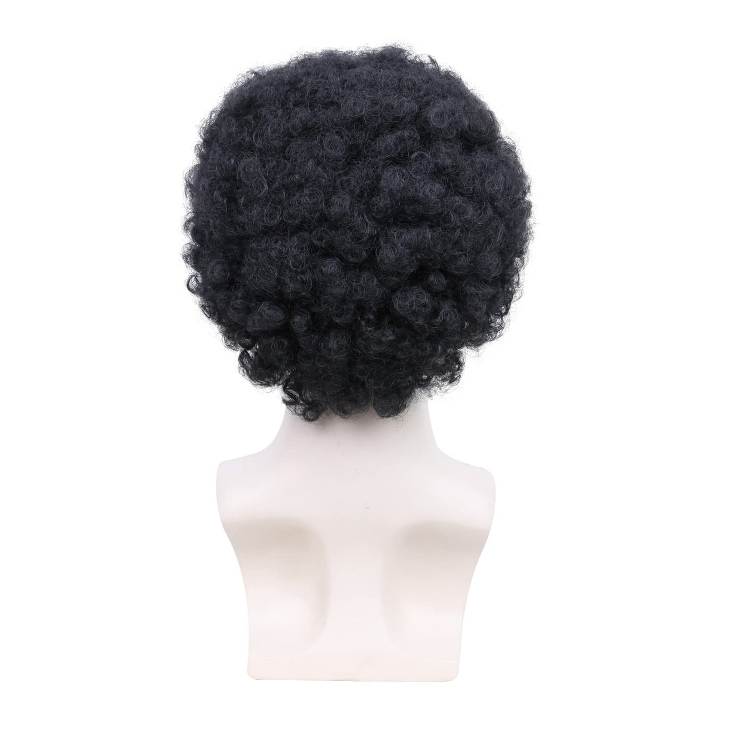 BECUS Afro Wigs for Black Men Short Afro Wigs Men 70's 80's Disco Funny Cosplay Afro Wig African American Full Synthetic Wig (Natural Black #1B)