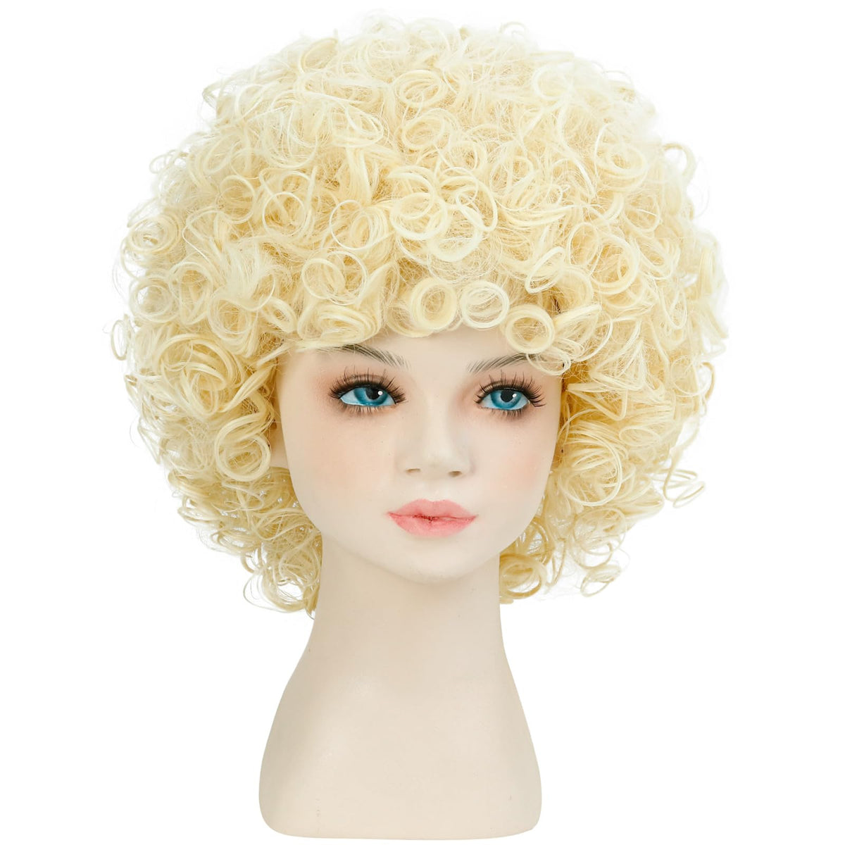 incohair 70s 80s Short Blonde Wig for Boy and Girls Kids Blonde Wig Music Party Halloween Costume Wig Unisex (Light Blonde)
