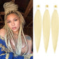 Blonde Braiding Hair Pre Stretched 3 Packs 24 Inch Pre-stretched Braiding Hair Soft Yaki Texture, Hot Water Setting Hair Extensions for Braids Bleached (24in,#613)