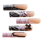 RTKHFZE Extra Long Press on Nails Square Black and Nude Fake Nails with Design,Holiday Press on Nails Hot Girls False Nails 24pcs