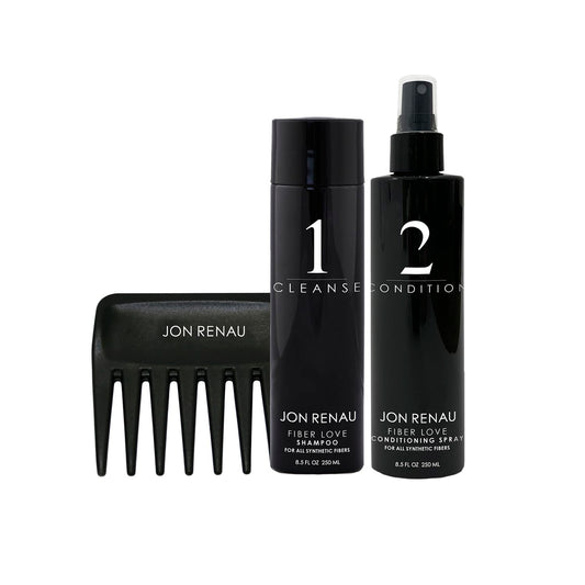 Jon Renau Synthetic Hair Shampoo & Conditioner - Shampoo & Conditioner Set With Wide Tooth Comb