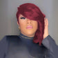 PangDongLai 10A Chic Elegent Pixie Cut Wigs for Black Women Model Length Light 99J Color Short Layered Pixie Cut Human Hair Wear and go Glueless Wigs With Bangs for Daily Use (light 99j)