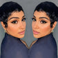 Yviann Pixie Cut Wig Human Hair Short Pixie Wigs for Black Women Human Hair Glueless Full Machine Made Wig Glueless Wear and Go Natural black 1B