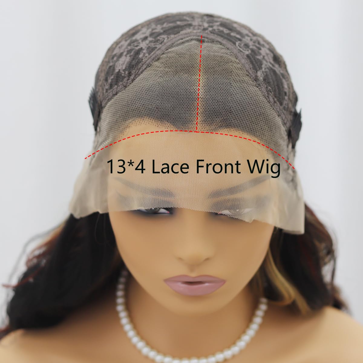 SISIFIRE Brown Highlight Lace Front Wigs for Women Pre-plucked Hairline Glueless 13X4 Inch Dark Burgundy Synthetic Lace Front Wig with Baby Hair Long Deep Body Wave Wigs