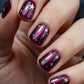 Short Square Press on Nails Fake Nails with Designs Glossy Purple Polka Dot Golden Star Pattern Acrylic Gel False Nail Kit Full Cover Reusable Artificial Stick on Nails for Women Manicure Decorations