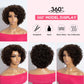 Rebecca Fashion Short Curly Human Hair Wigs for Black Women Side Part Cute Curly Bob Wig Brazilian Remy Non Lace Glueless Wigs Natural Looking Chocolate Brown Color