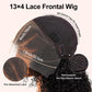 SUPERNOVA Curly Human Hair Wig 13x4 Lace Front Wigs Human Hair Half-Cornrows Half-Deep Curly Wig Pre Plucked Pre Styled Braid Wigs For Black Women 200 Density 16 Inch