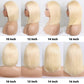 Hoscod Straight 613 Bob Wig Human Hair 180% Density 13x4 HD Transparent Lace Front Wig Blonde Bob Wig Human hair Pre Plucked Glueless Wigs with Baby Hair 10 Inch Short Lace Frontal Bob Wigs for Women