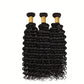 Deep Wave Human Hair Bundles 8 8 8 Inch Curly Bundles Human Hair Weave 100% Unprocessed Brazilian Virgin Remy Hair Wet and Wavy Hair Extensions for Women Natural Black Raw Weft