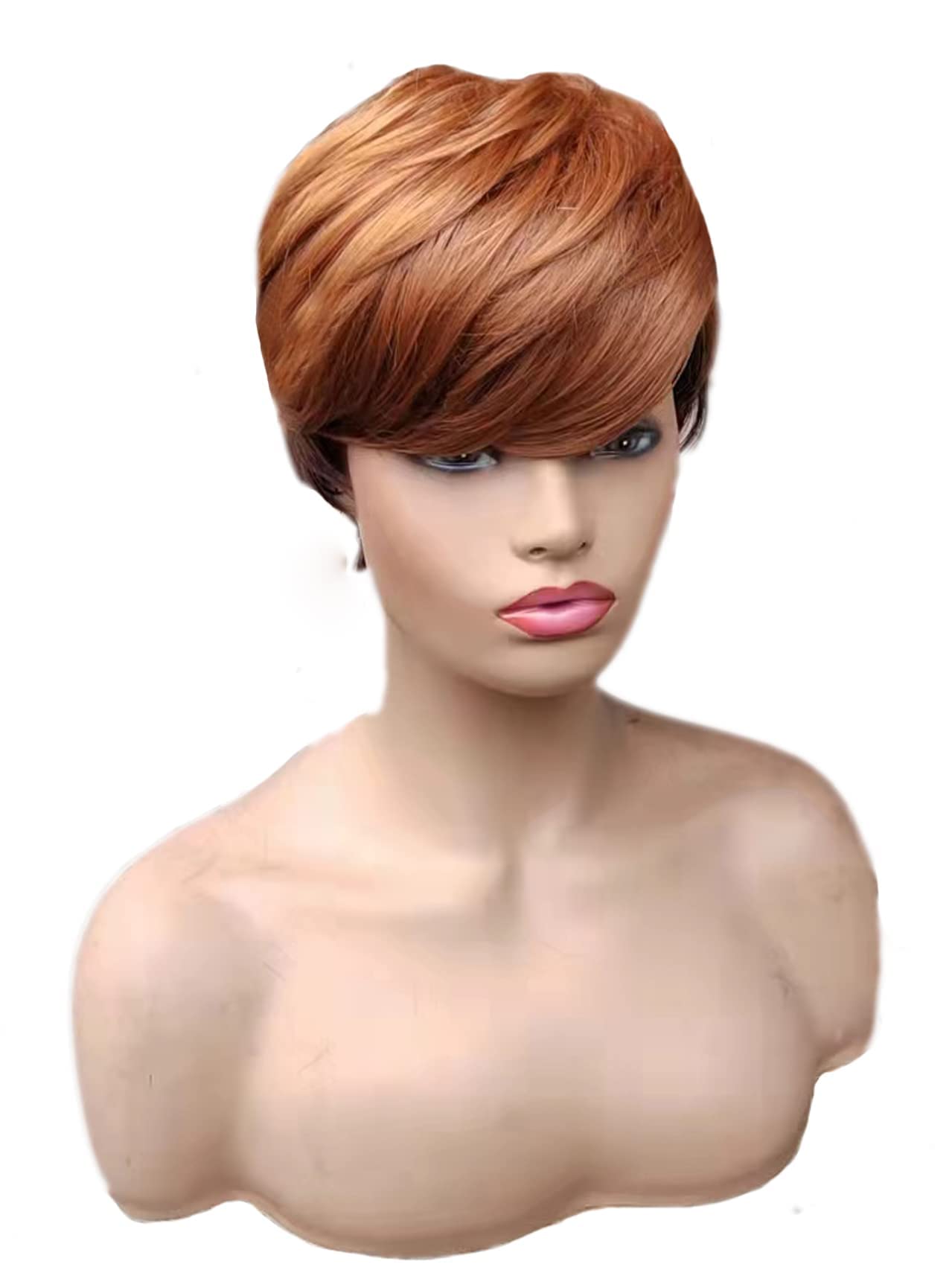 FCHW Short Ombre Hair Wigs Pixie Cut for Black Women Synthetic Straight Wig