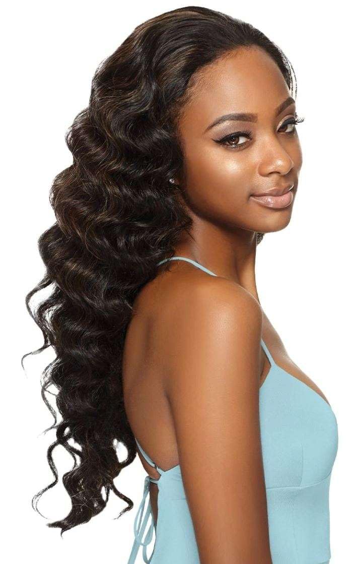 OUTRE Synthetic Hair Half Wig Quick Weave Ashani (1B)