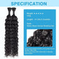 Human Braiding Hair Water Wave Bulk Human Hair 100g 24 Inch Curly Human Hair for Boho Braids Hair Extensions No Weft 2 Braids Per Pack Wet and Wavy Human Hair Braiding Hair Natural Color