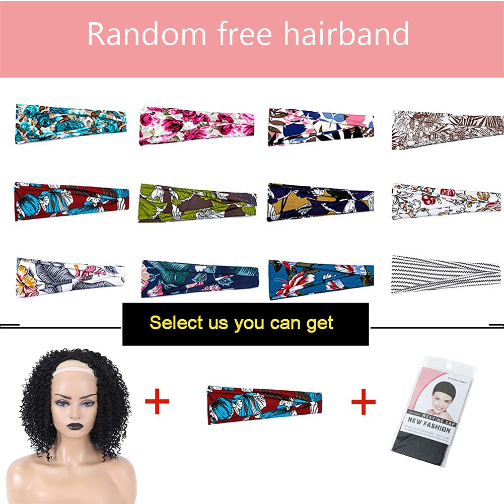Fancy Hair Afro Wig Afro Kinky Wigs Short Curly Half Wig Heat Resistant Fiber Synthetic Party Cosplay Half Wigs for Women Nature Black