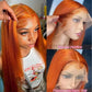 VIPPRETTY Ginger Synthetic Wig13x6 150% Density Straight Ginger Orange Lace Front Wigs Synthetic hair 350 Colored HD Transparent Lace Frontal Wig Pre Plucked With Baby hair
