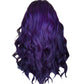 Long Wavy Synthetic Lace Front Wig Glueless Purple High Temperature Heat Resistant Fiber Hair Wigs For Women Female Long Curly Hair [ by Dolloress] (Purple,70cm)