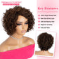 Rebecca Fashion Short Curly Human Hair Wigs for Black Women Cute Curly Bob Wig Side Part Non Lace Glueless Wigs Brazilian Remy Natural Looking Natural Looking Mixed Brown Color