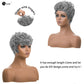DOcute Gray Wig for Black People Pixie Cut Wig with Bangs Short Pixie, Curly Wig for Black Women, Fluffy Pixie Curly Wig for Women Natural Wavy Short Gray Pixie Cut (Grey)