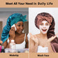 2pcs Long Satin Bonnets with Tie Band, Large Braid Bonnet Silky Hair Cap for Locs Women Sleeping, H