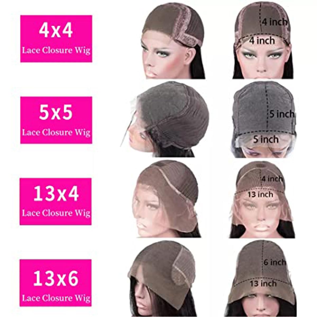 GzorOuzr 5X5 Deep Wave Lace Closure Wigs Human Hair Real Unprocessed Virgin Hair Human Hair With Baby Hair Glueless Wig for Women Brazilian Remy Human Hair Wig 18 Inch