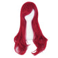MapofBeauty 28 Inch Long Curly Hair Costume Cosplay Wig, Dark Red