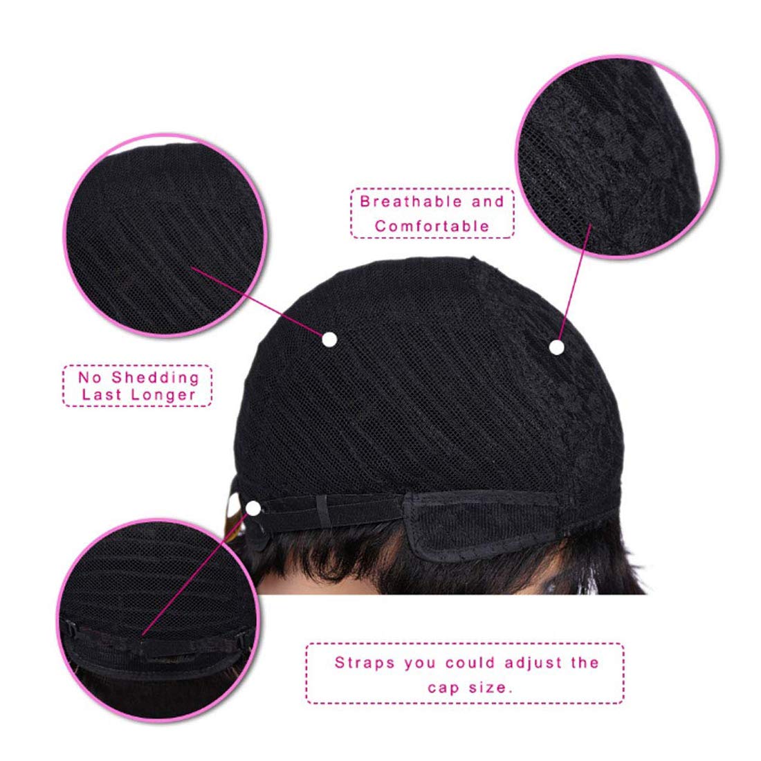 RUISENNA Short Human Hair Wigs Curly Pixie Cut Wigs for Women Glueless Remy Brazilian hair Wig Short Black Curly Wigs