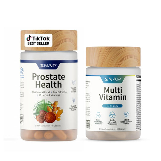 Snap Supplements Prostate Support Supplement Bundle with Men's Multivitamins, 90 Capsules & 60 Capsules