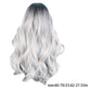 It's A Wig Wigs for Women Full Head Cover Ladies Gray Gradient High Temperature Silk Hair Set Long Big Wave Curly Hair In The Middle Part Dyeing Wig Lace Front for Women（White)