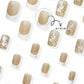 French Press on Nails Medium Square Shape Fake Nails with Butterfly Designs White French Tip Nails Glossy Rhinestone Acrylic Full Cover Stick on Nails for Women Elegant Glue on Nails False Nails 24PCS