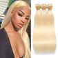LAPONDAI 613 Blonde 3 Bundles Human Hair Straight Hair (18 20 22) 8A Brazilian Body Wave Blonde Human Hair Bundle 100% Virgin Remy Hair 613 Bundles Human Hair Extensions (#613 Straight)
