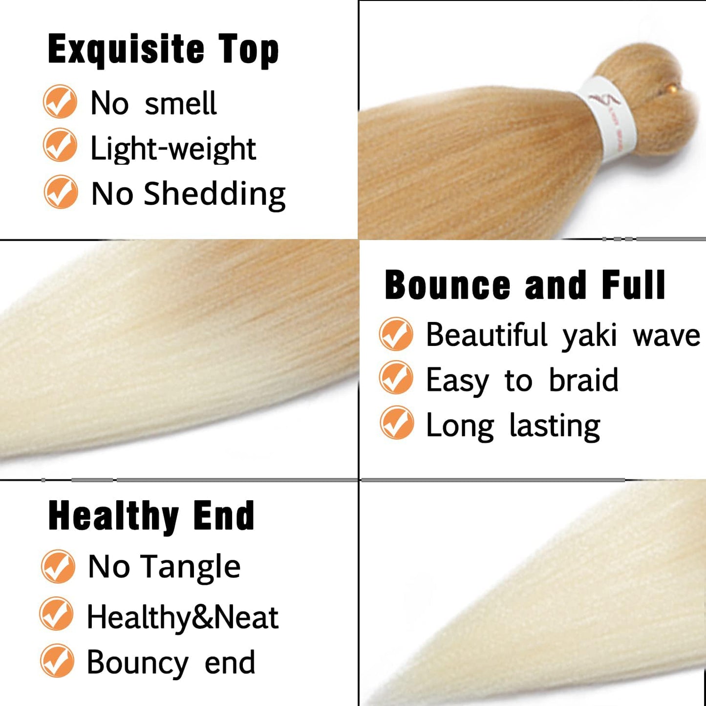 8 Packs Pre Stretched Braiding Hair, 24 Inch Braiding Hair Pre Stretched Yaki Texture, Hot Water Setting, Easy To Install Professional Synthetic Ombre Braiding Hair(24in,#27/613)