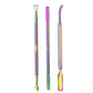 Cuticle Pusher Acetone/Gel/Nail Polish Remover Stainless Steel Professional 3pcs Set Cuticle Scraper Fingernails & Toenails Clean Manicure Tools Cuticle Care for Women&Girl,opove CP-3 (Rainbow Color)