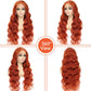XUBULO 30 Inch Ginger Wig Human Hair Body Wave Pre Plucked 13x4 HD Ginger Lace Front Wigs Human Hair 200% Density Transparent Lace Frontal Colored Glueless Wigs Human Hair