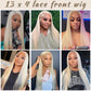 Koreyo Lace Front Wig Pre Plucked 13x4 HD Glueless Honey Blonde Lace Front Wig for Women Natural Looking Synthetic Heat Resistant Fiber Lace Wig (26 Inch) (Platinum Blonde)