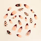 24Pcs Valentines Almond Press on Nails Short Medium Fake Nails French Tip False Nails with 3D Rhinestone Bow Design Handmade Acrylic Nails Press ons Artificial Stick on Nail for Women Cute Heart Nail
