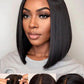 Nadula Bye Bye Knots Glueless Straight Bob Drawstring Wig Human Hair Pre Plucked, Pre Cut 7x5 HD Lace Front Wigs Invisible Bleached Knots Ready to Wear Pre Everything Short Bob Wig 150% Density 14inch