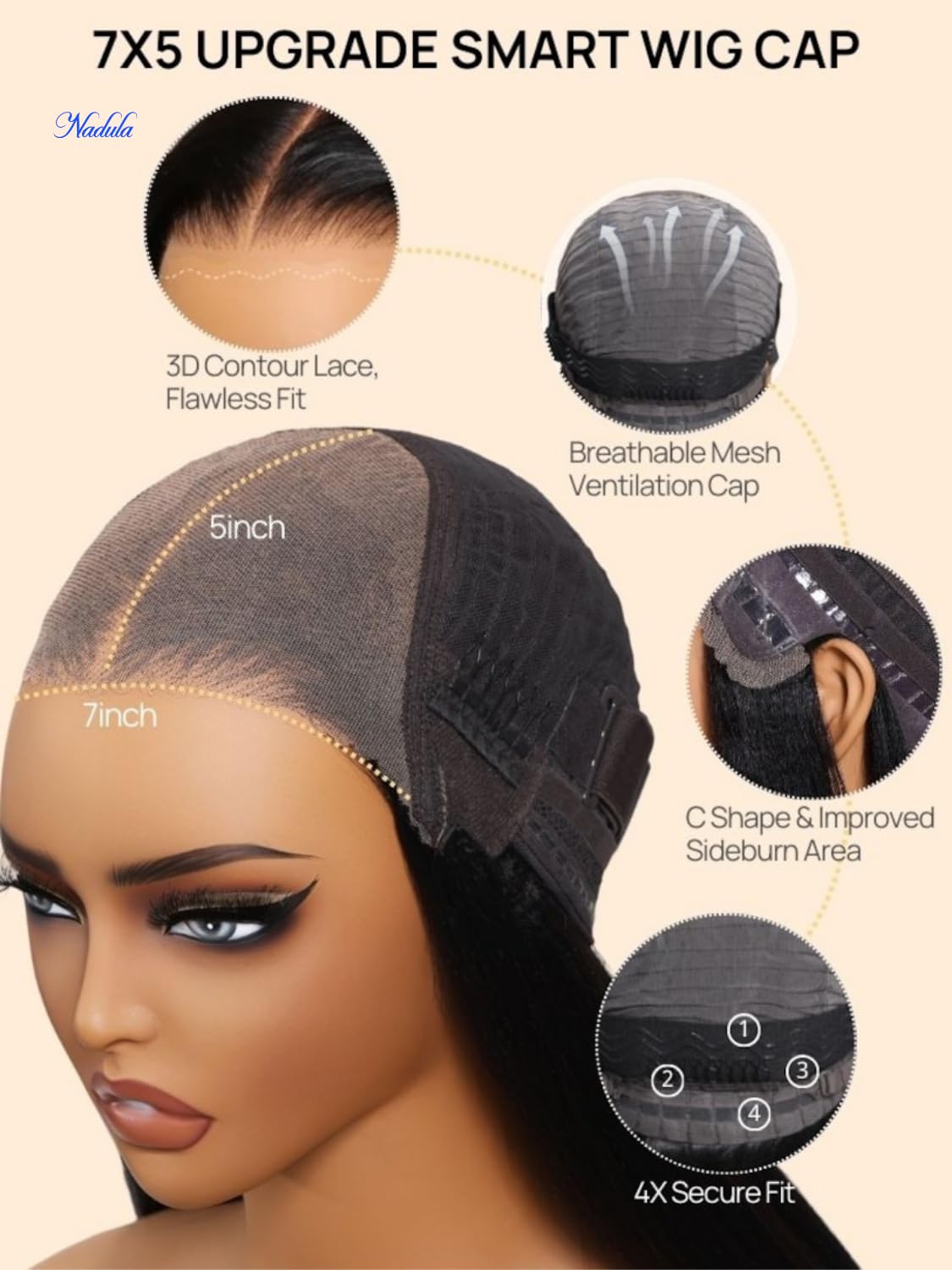 Nadula Purple Black Cherry Short Bob Layered Straight Drawstring Wig Human Hair with Wispy Bangs,Bye Bye Knots 7x5 Lace Closure Glueless Bob Wigs Pre Plucked Pre Cut Read to Wear Deep Wine Red 12inch