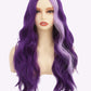 Sabosi Long Wavy Purple Wigs for Women 26 Inch Middle Part Curly Wavy Wig Natural Looking Synthetic Heat Resistant Fiber Wig for Daily Party Use